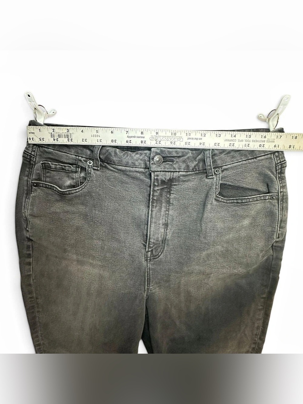 American Eagle Curvy Mom Jeans Women’s 16 Regular Black High Rise Stretch Denim - Picture 7 of 10